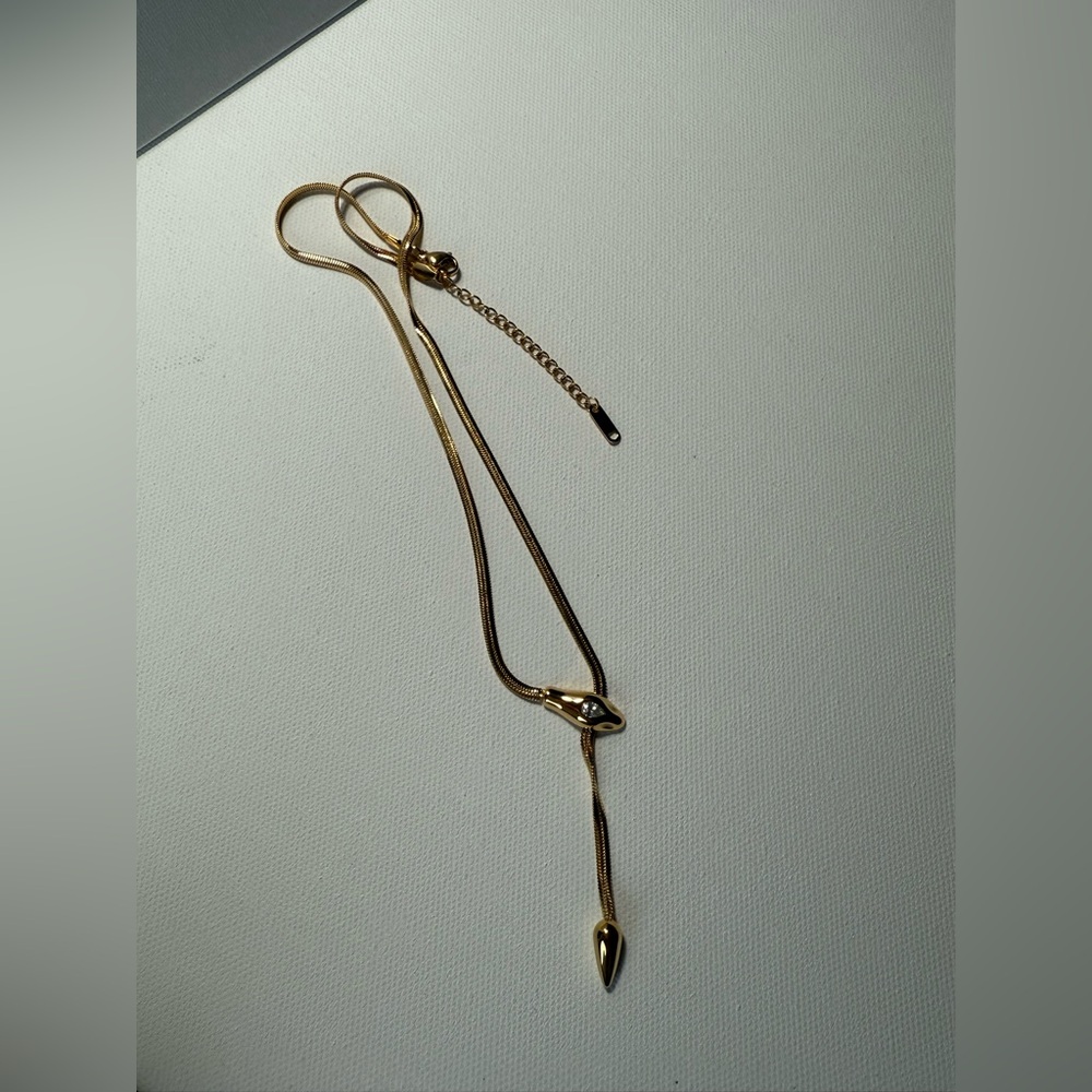 Serpentine Necklace 18K Gold Color Plated Stainless Steel - Picture 9 of 9